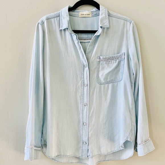 Anthropologie Cloth & Stone Chambray Button Down S - Picture 1 of 4
